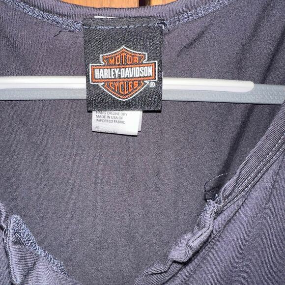 Harley Davidson Women's Jeweled Logo Forever Two Wheels V-Neck Tshirt Size XL - Picture 3 of 8